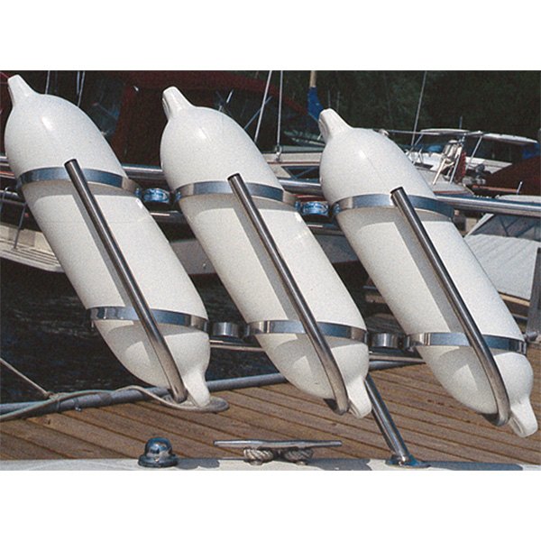 7-9 in. Stainless Steel Rail Mount Twin Fender Rack