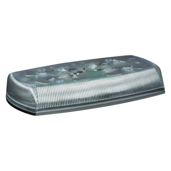 LED MINIBAR: REFLEX, 15IN, 12-24VDC, 2.7 AMPS, 18 FLASH PATTERNS, CLEAR DOME, AMBER/GREEN, PERMAMENT