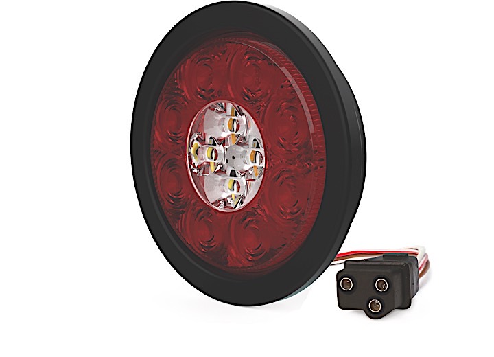 Directional Led, 4 In. Rounded Stop-Turn-Tail-Reverse-Warning Combo, Grommet Mount, Pl3 Female