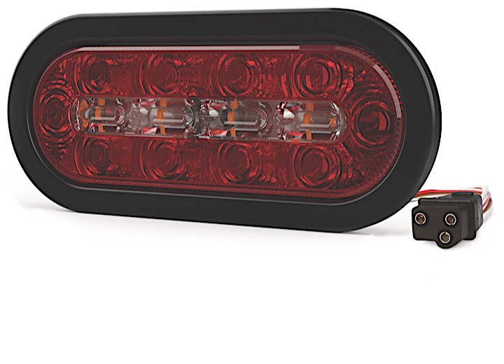 Directional Led, 6 In. Rounded Stop-Turn-Tail-Reverse-Warning Combo, Grommet Mount, Pl3 Female