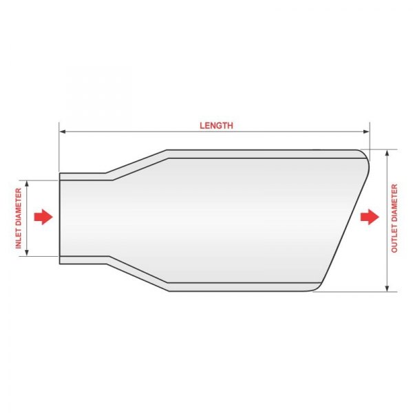 5 in. Hi-Polished Series Stainless Steel Round 2.50 in. Inside Diameter Slant Cut Double-Wall Exhaust Tip