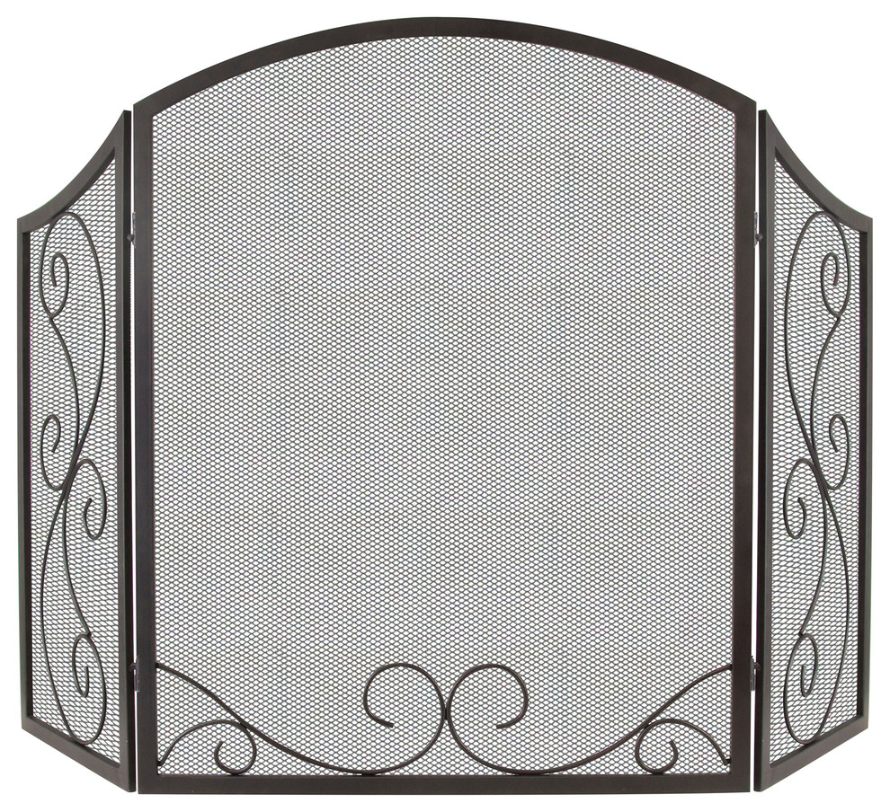 Picture of GHP Group DGLFA995S Iris Scroll Fireplace Screen