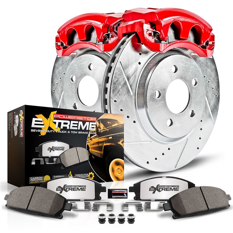 PowerStop PSBKC6258-36 Z36 Front Extreme Disc Brake Kit with Calipers for 2012-2019 Chevrolet Silverado 3500