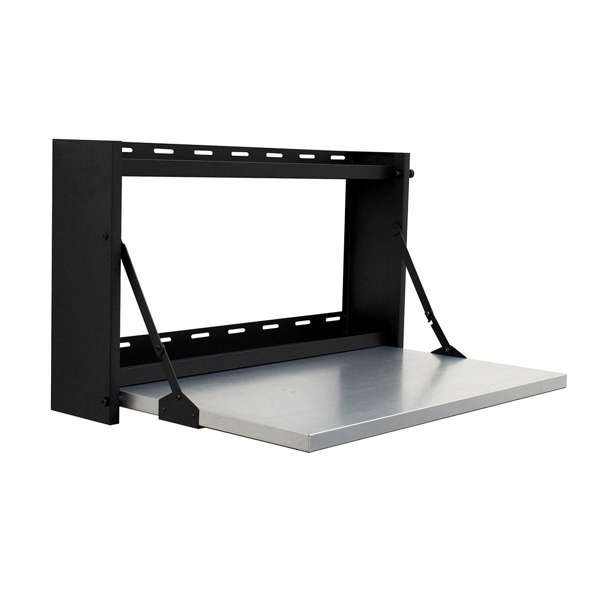 Montezuma MFS3219B Fold-Down Wall-Mounted Workbench with Shelves