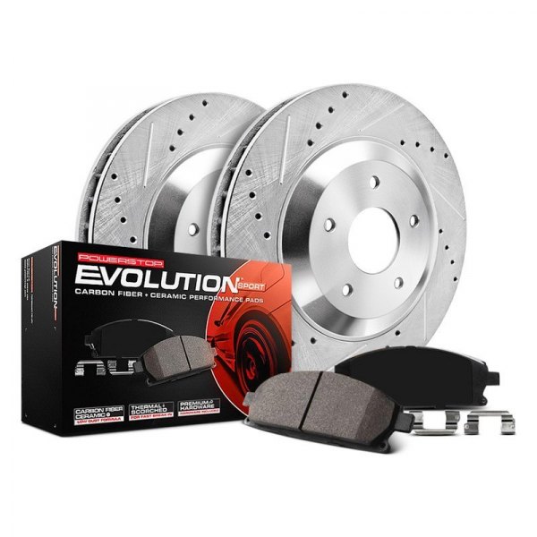 Powerstop PSBK7143 Front Z23 Evolution Sport Upgrade Brake Kit for 2015-2022 Ford Edge