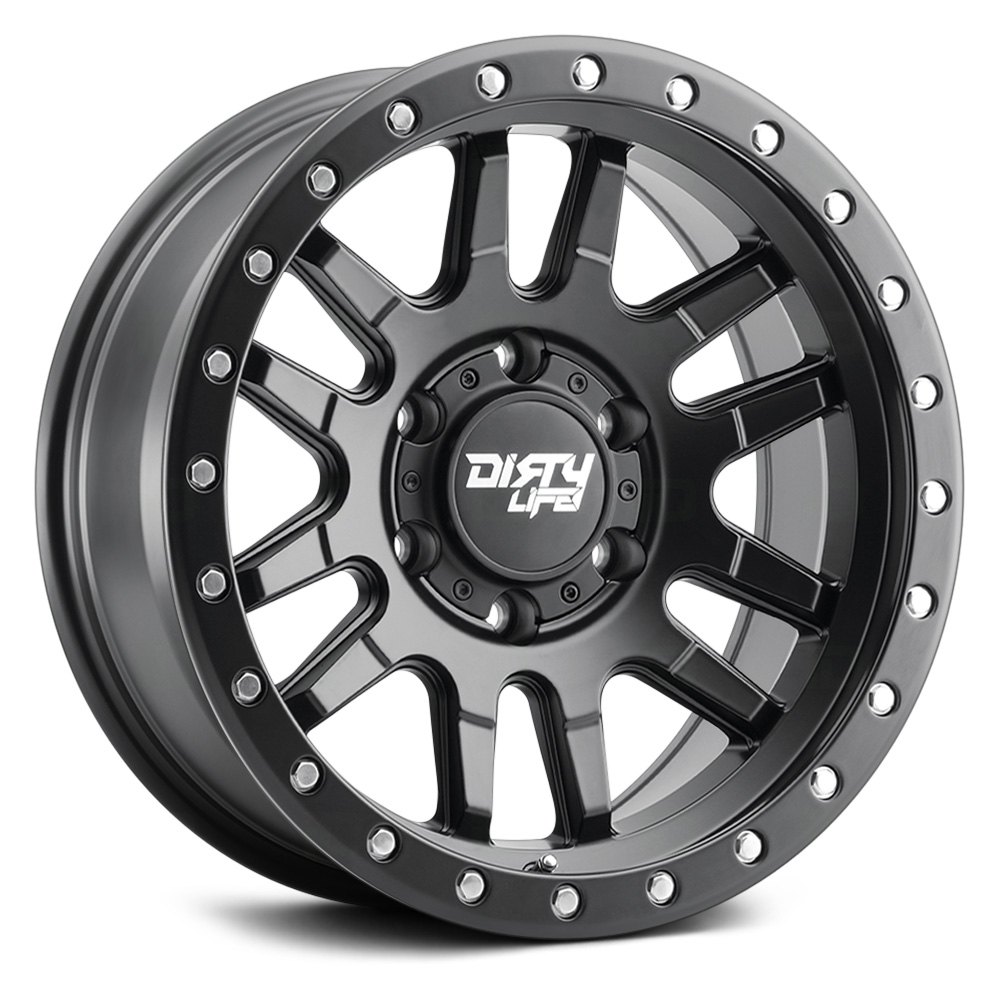 17 x 9 in. 6-139.7 0 mm & 106 mm Canyon Pro 9309 Matte Black Lip Wheels