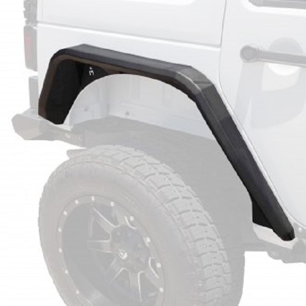 RDA518AFFWB Textured Black Front Fender Flare Jl Body Armor with Switchback LED DRL for 2018-c Jeep JT, JLStealth Wide