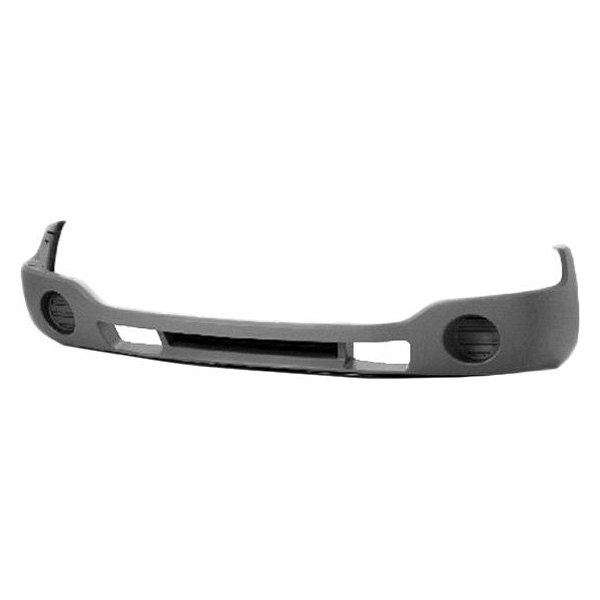 SHE901-87-3 Front Bumper Cover Text without Fog Lamps for 2003-2007 GMC Sierra 1500, Silver & Grey