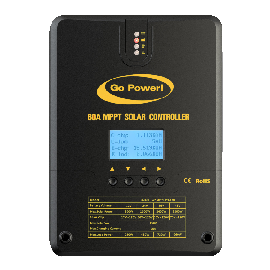 Picture of Go Power GPO82804 60A MPPT Solar Controller with Built in Digital Display