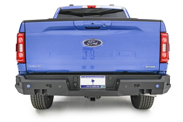 FFBFF21-W5051-1 Premium Full Width Black Powder Coat Rear HD Bumper for 2021-2022 Ford F-150 -  FAB FOURS