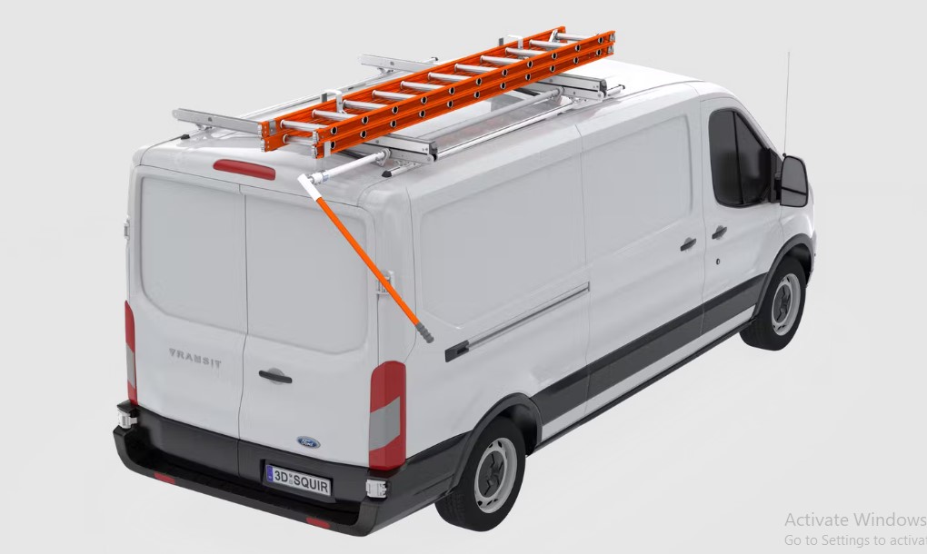 Uplyft Single Ladder Rack with Extended Slide-Down Transit Mid-roof