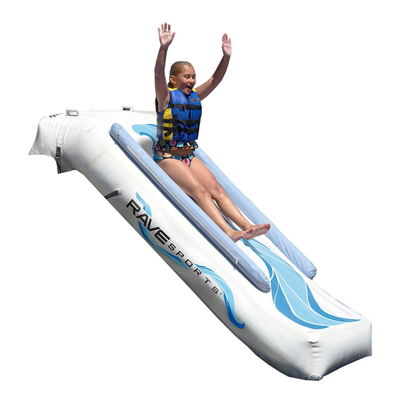 RVE00001 Inflatable Lake Pontoon Boat Water Slide & Air Pump