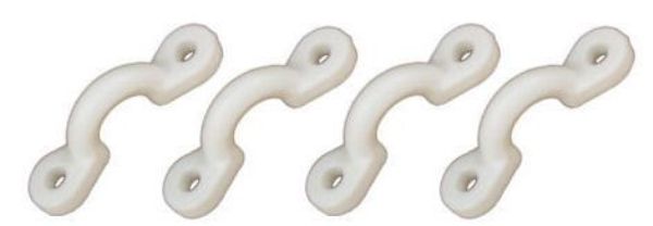 Bimini Top Pad Eye, White - Pack of 4