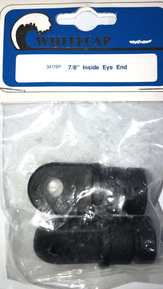 0.875 in. Inside Eye End Fitting, Black - Set of 2