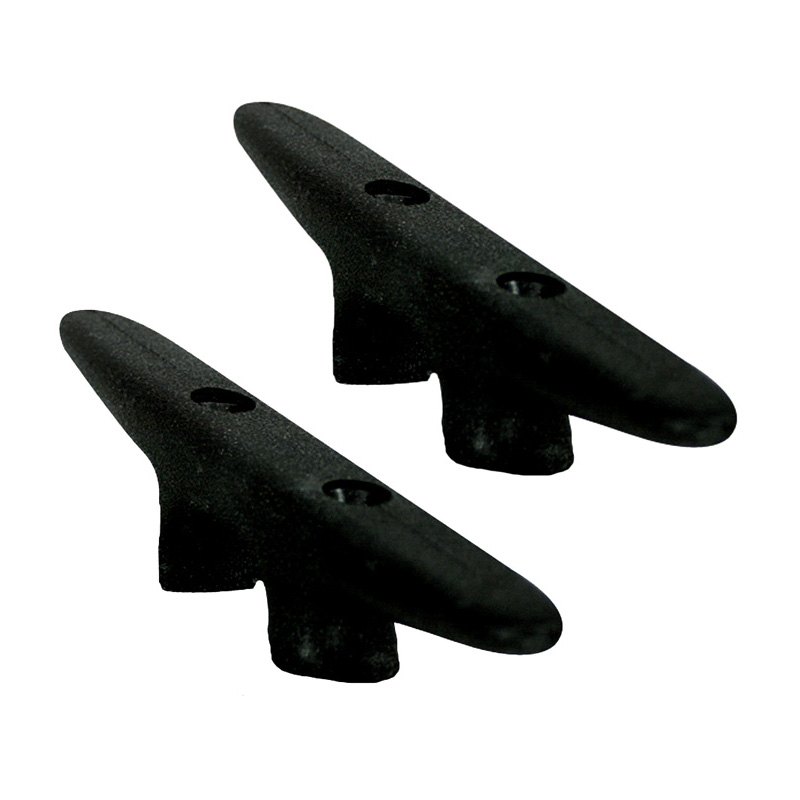 6 in. Black Nylon Cleat, Black - Set of 2