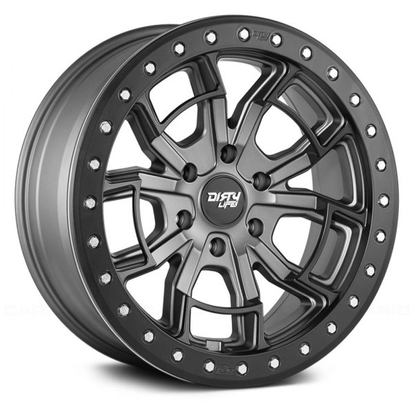 17 x 9 in., -12 mm Offset - 6x139.7 Bolt Pattern & 106 mm Hub 9303 DT-1 Satin Graphite with Beadlock Ring Wheel