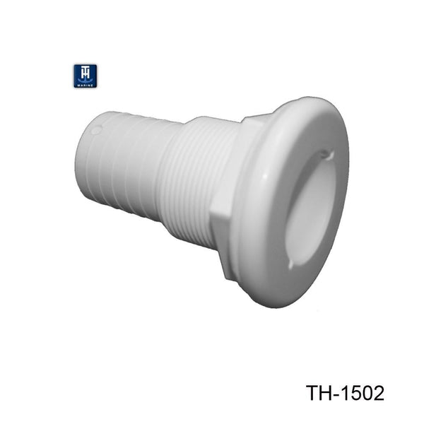 1.5 in. Straight Barbed Thru-Hull, White