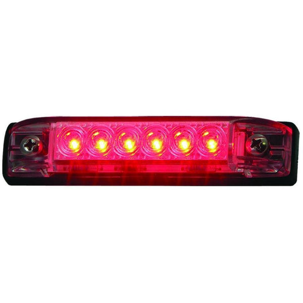 4 in. Slim Line LED Utility Strip Light, Red with Clear Lens