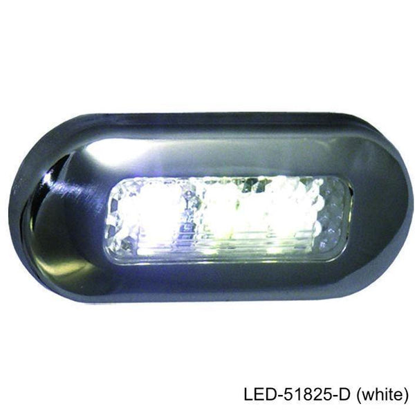 3 x 1.25 ft. Highly Polished 316 Stainles Steel LED Oblong Courtesy Light, White
