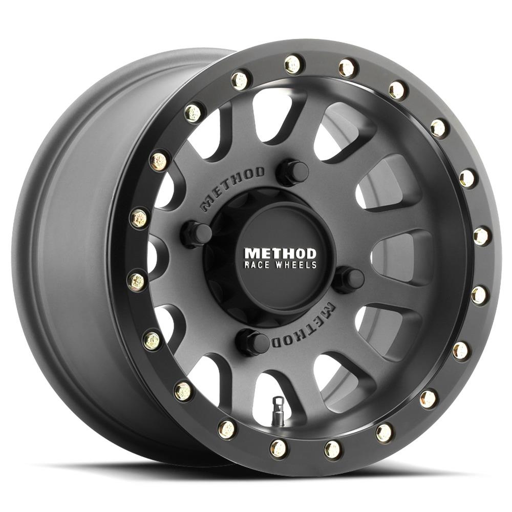 15 x 7 in., Plus 38 mm Offset - 4x156 Bolt Pattern & 132 mm Hub MR401 UTV Beadlock Titanium with Matte Black Wheel