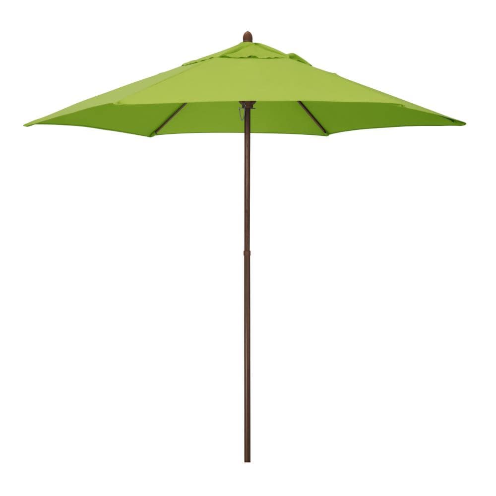 9 ft. Mow Series Push Open Pin Stop No Tilt Steel Umbrella, Lime Green Polyester