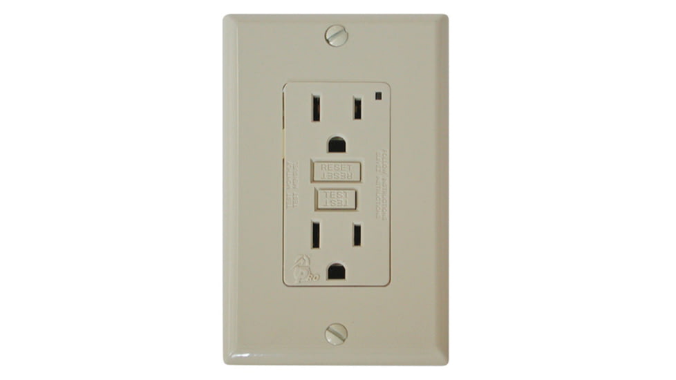 Gfi Receptacle with LED Indicator Light, Ivory