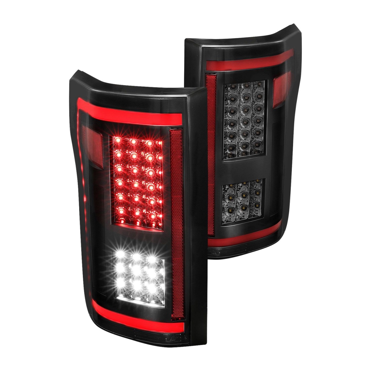 LED Tail Lights with Sequential for 2015-2018 Ford F150, Smoke Black - Set of 2