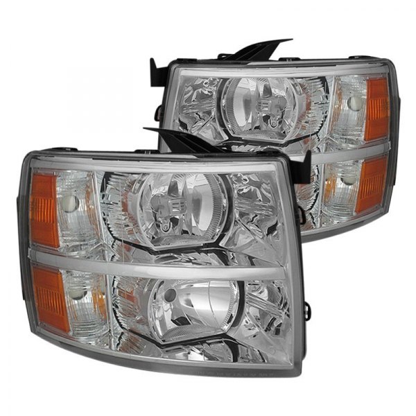 SPY5076984 Crystal Head Light for 2007-2013 Chevrolet Silverado 1500 & 2007-2014 Chevrolet Silverado 2500 HD, Chrome