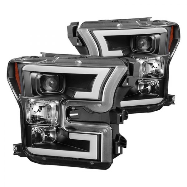 SPY5083531 Drl LED Driver & Passenger Projector Headlight Light Bar for 2015-2017 Ford F-150, Black