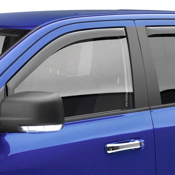 575081 Double Cab Channel Slimline Window Visors for 2016-2017 Toyota Tacoma, Dark Smoke - 4 Piece