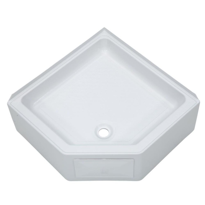 Picture of Lippert Components LIP325246 27 x 27 in. Corner Shower Pan Center Drain&#44; White