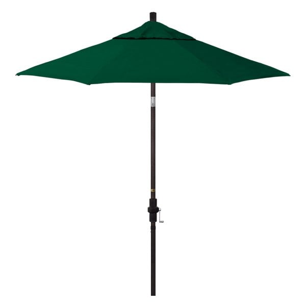 CAUGSCUF758117-5446 7.5 ft. Sun Master Series Aluminum & Fiberglass Crank Collar Tilt Market Umbrella, Green Sunbrella -  California Umbrella