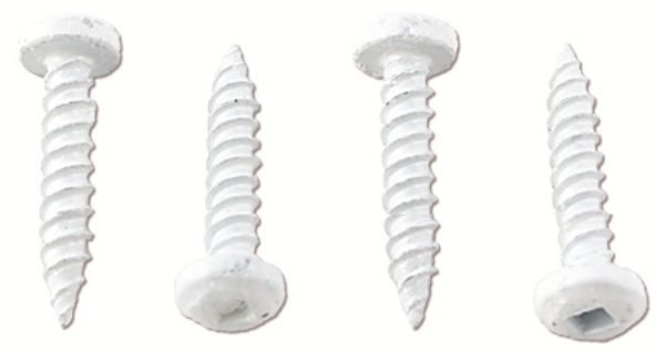 8 x 1 in. Pan Head Square Recess Screw, White