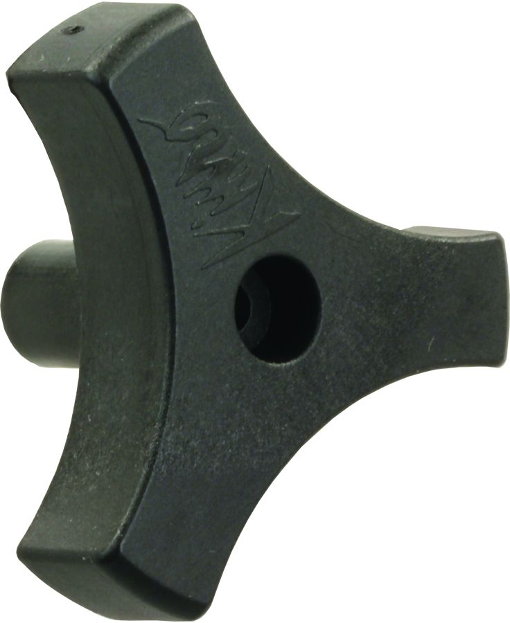 0.81 in. Tri-Lug Window Knob, Black
