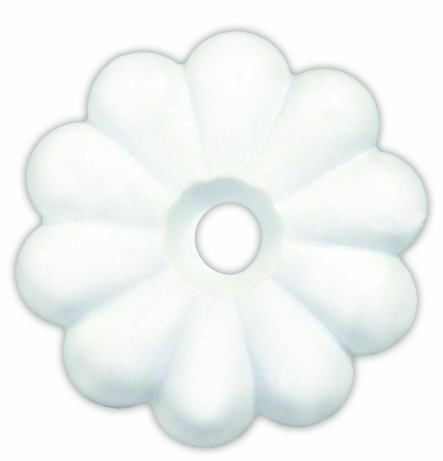 White Plastic Rosettes, 14 per Pack