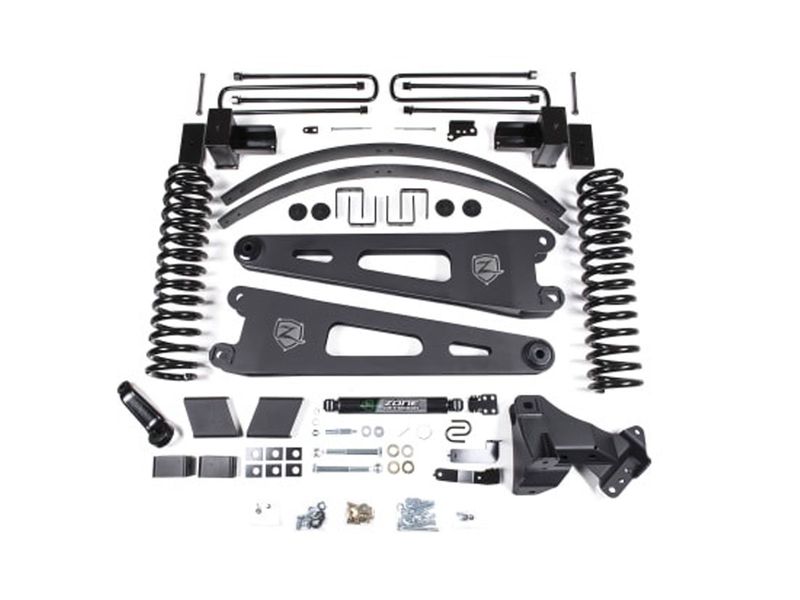 ZORF88N 6 in. Suspension System - 2 Leaf Main Dual Steering Stabilizer Kit for 2017-2019 Ford F250-350