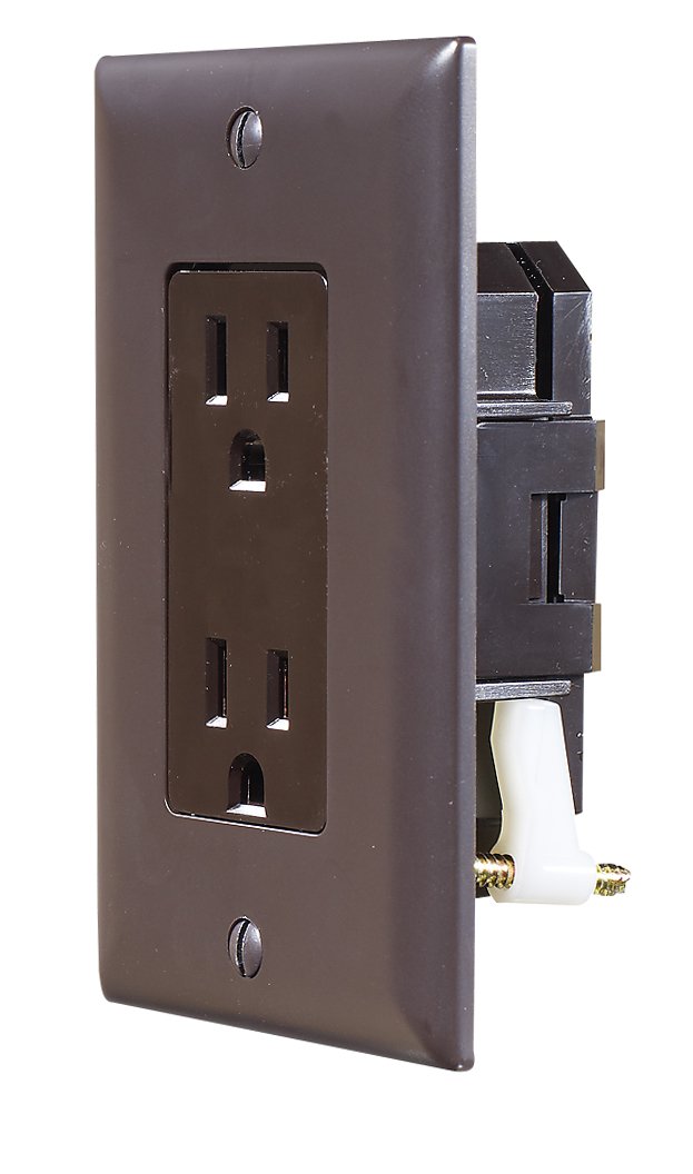Inself Containedin Brown Dual Outlet with Cover Plate
