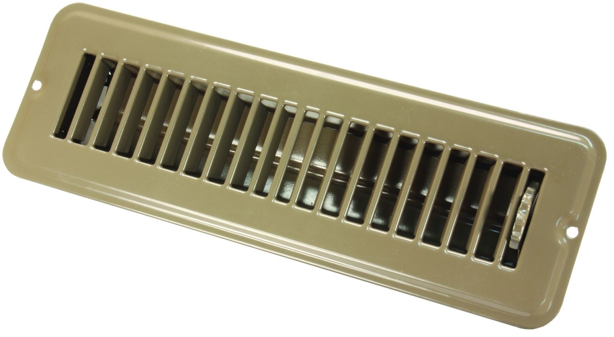 2In X 10In Floor Register Dampered, Metal, Brown