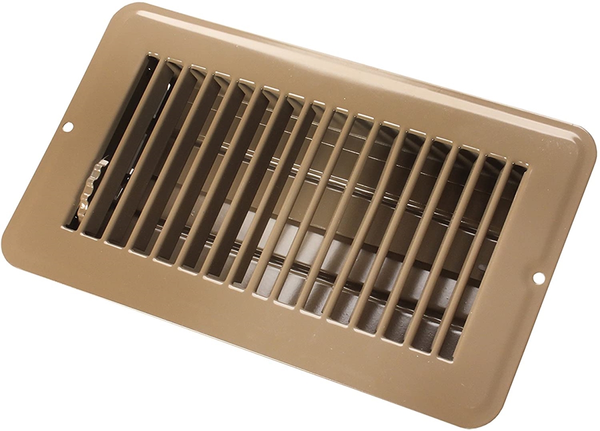4 x 8 in. Dampered Metal Floor Register, Brown