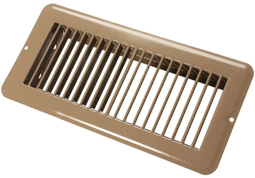 4 x 10 in. Undampered Metal Floor Register, Brown