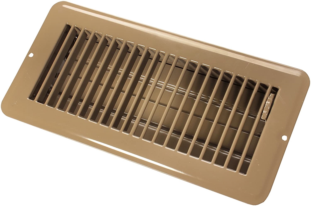 4 x 10 in. Dampered Metal Floor Register, Brown