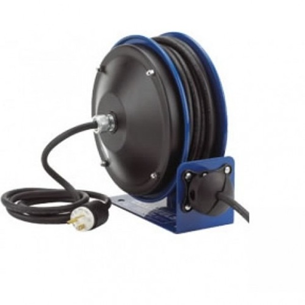 Compact Efficient Heavy Duty Power Cord Reel with A Single Ind Recept