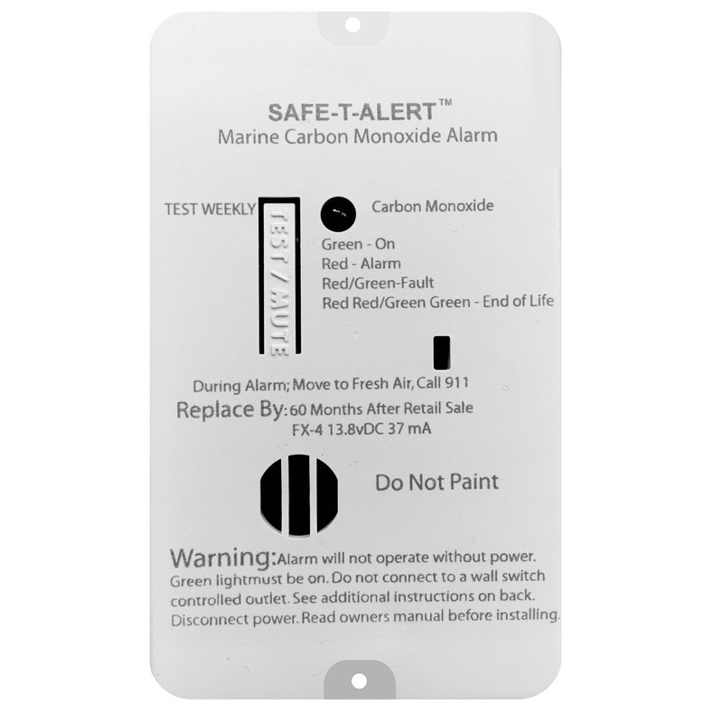 Marine Carbon Monoxide Alarm Surface Mount 12VDC Hard Wire, White