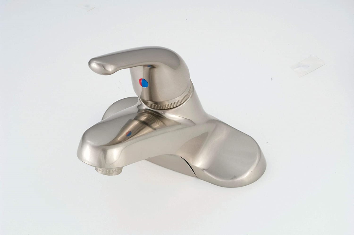 Metal Single Lever Handle Lavatory Faucet, Brushed Nickel