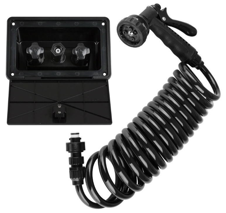 RV Exterior Quick Connect Spray Box Kit, Black