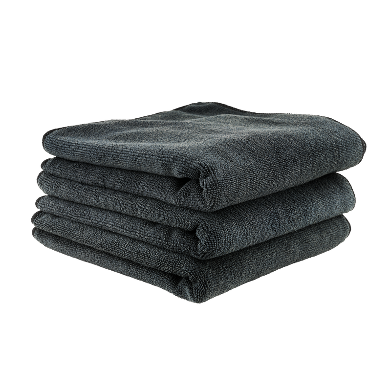 16 x 16 in. Rubber, Plastic & Vinyl Workhorse Black Professional Grade Microfiber Towel