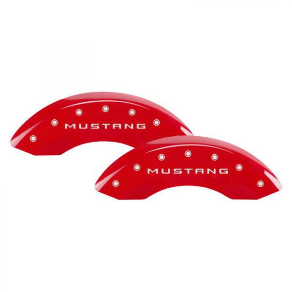 Front Caliper Cover for 2010-2014 Ford Mustang, Red & Silver - Set of 4