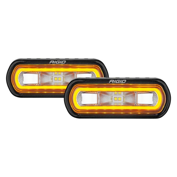 RIG53123 4.5 x 1.5 in. Rectangle Wide Surface Mount 3 Wire Driving Beam LED Lights with Amber Halogen, Pack of 2