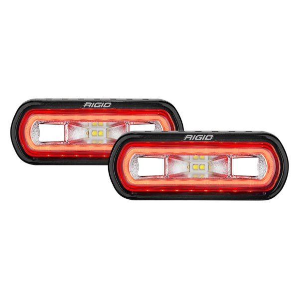 SR-l Series Off-road Spreader LED Light Pod 3 Wire Surface Mount with Red Halo, Pack of 2