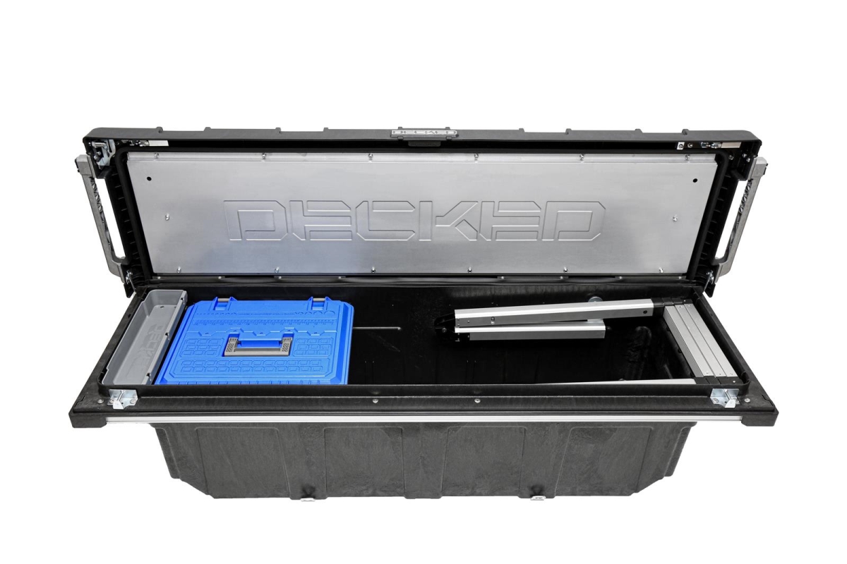 Picture of Decked DCKTBFDL Full-Size Pickup Truck Tool Box Deep Tub with Ladder&#44; Black